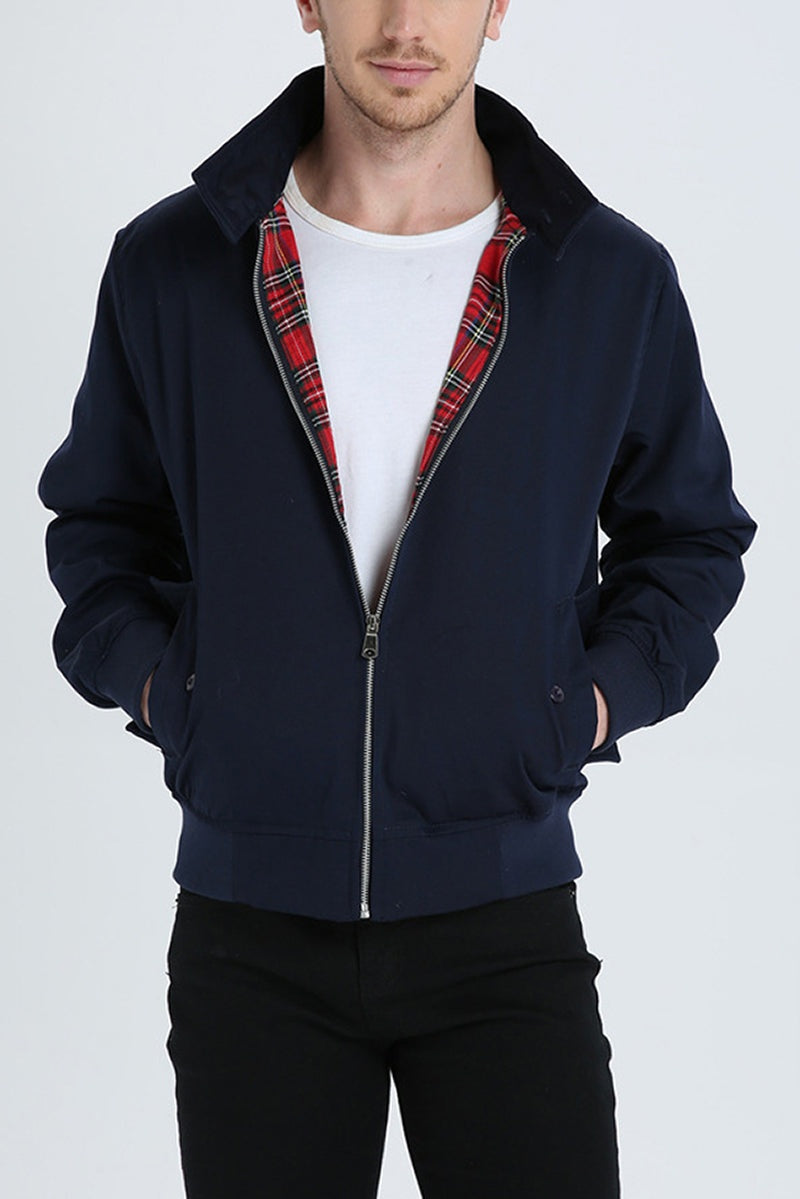 Tristán | Chaqueta Harrington Hombre Forro Tartán Cremallera