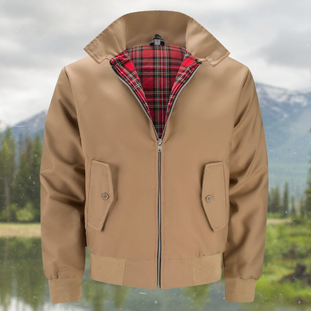 Tristán | Chaqueta Harrington Hombre Forro Tartán Cremallera