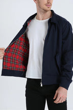 Tristán | Chaqueta Harrington Hombre Forro Tartán Cremallera