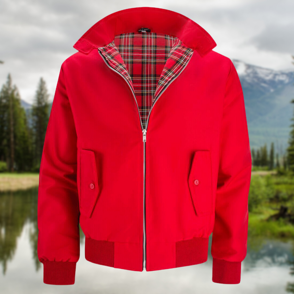 Tristán | Chaqueta Harrington Hombre Forro Tartán Cremallera