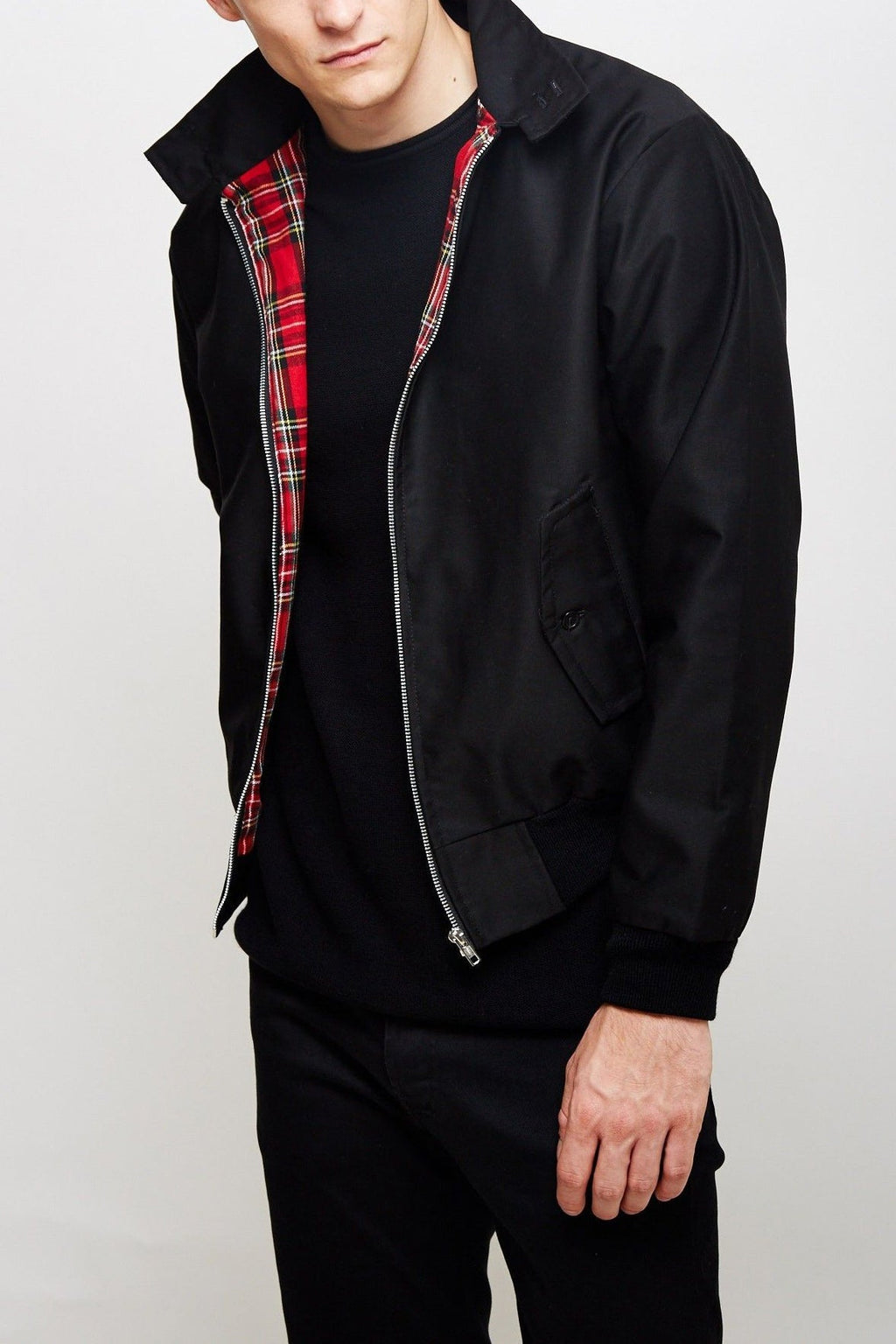 Tristán | Chaqueta Harrington Hombre Forro Tartán Cremallera