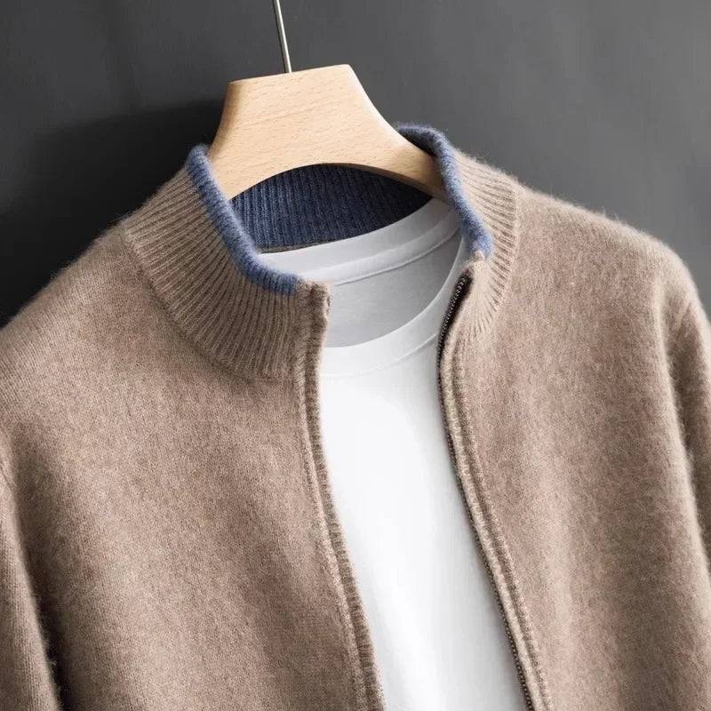Bruno | Jersey de Punto con Cremallera Hombre Cuello Acanalado