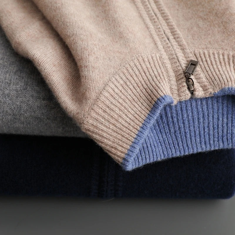 Bruno | Jersey de Punto con Cremallera Hombre Cuello Acanalado
