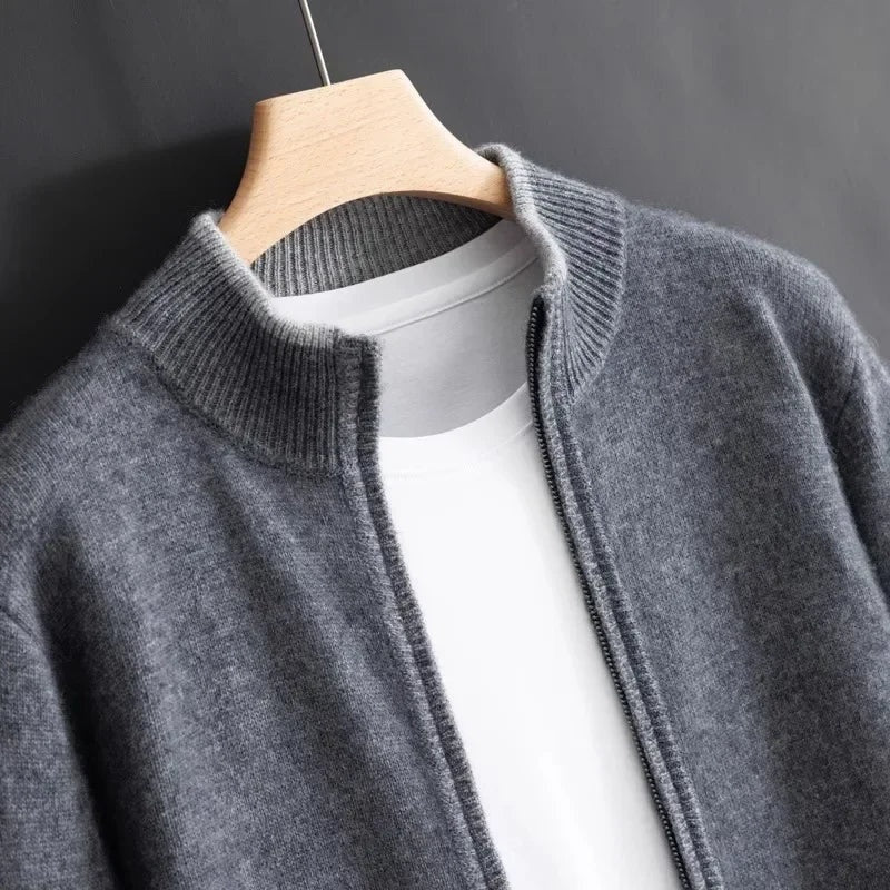 Bruno | Jersey de Punto con Cremallera Hombre Cuello Acanalado