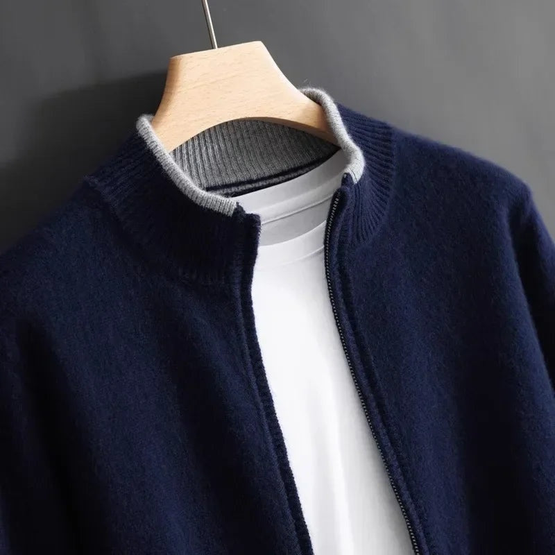 Bruno | Jersey de Punto con Cremallera Hombre Cuello Acanalado