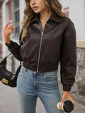 Flor | Chaqueta de Cuero Sintético Bomber Mujer Cremallera