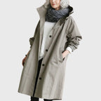 Andrea | Parka Impermeable Larga Mujer con Capucha Corte Amplio