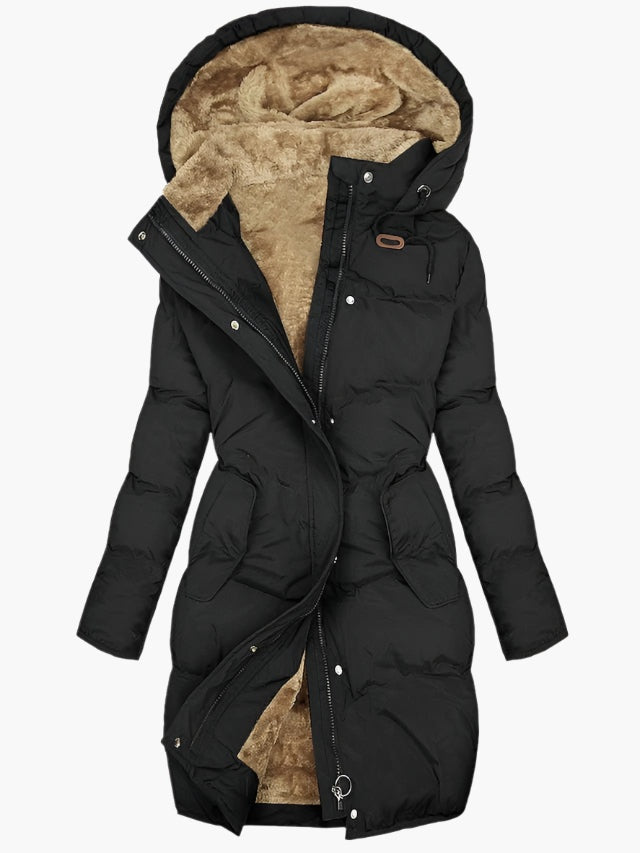 Leonor | Chubasquero Impermeable Mujer Acolchado con Capucha Borreguito Largo