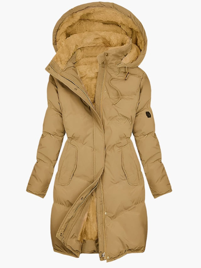 Leonor | Chubasquero Impermeable Mujer Acolchado con Capucha Borreguito Largo