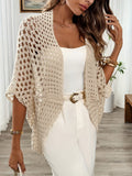 Pilar | Jersey Fino de Crochet Mujer Calado Manga Murciélago