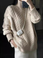 Andrea | Jersey de Punto con Trenzas Mujer Cremallera Oversize