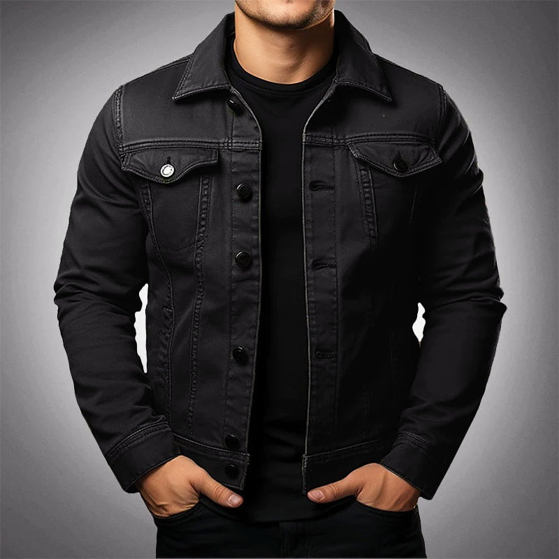 Vidal | Chaqueta Vaquera de Algodón Hombre Cuello Solapa Botones