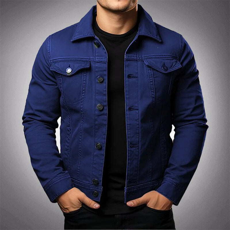 Vidal | Chaqueta Vaquera de Algodón Hombre Cuello Solapa Botones
