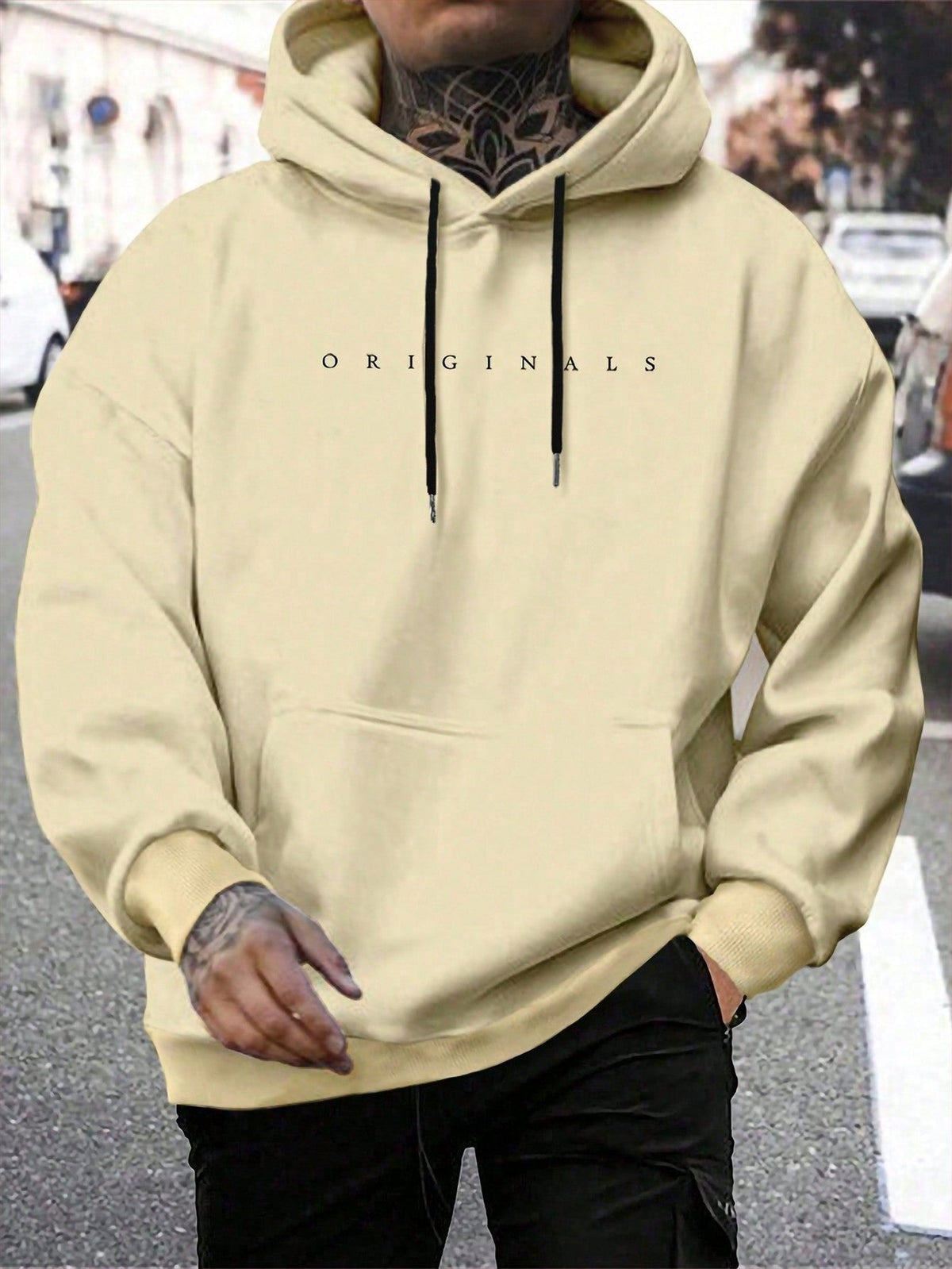 Marcos | Sudadera con Capucha Oversize Hombre Bolsillo Canguro