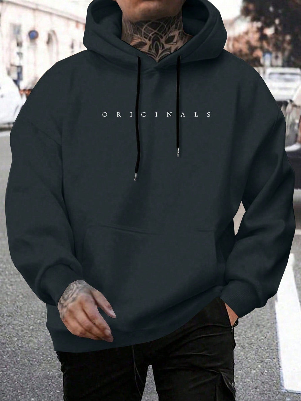 Marcos | Sudadera con Capucha Oversize Hombre Bolsillo Canguro