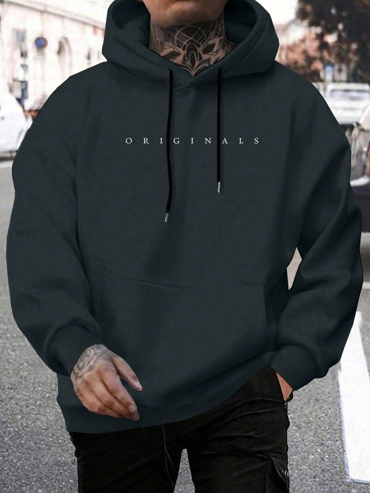Marcos | Sudadera con Capucha Oversize Hombre Bolsillo Canguro