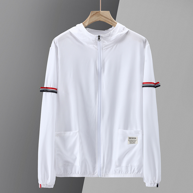 Néstor | Varsity Jacket Hombre con Capucha Rayas Manga