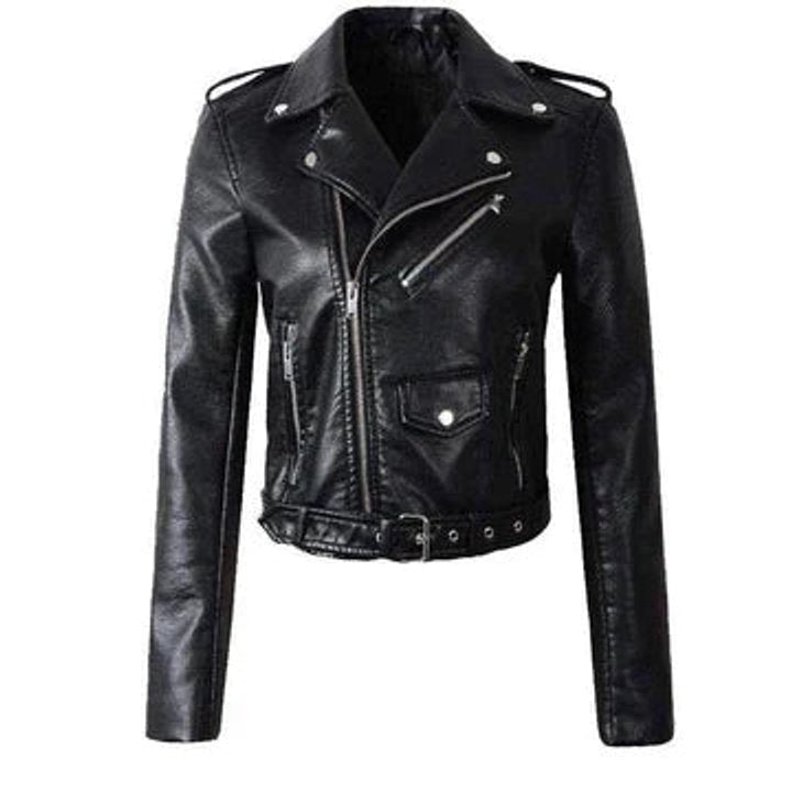 Valentina | Chaqueta Motera Mujer de Polipiel Cremallera Asimétrica