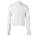 Valentina | Chaqueta Motera Mujer de Polipiel Cremallera Asimétrica