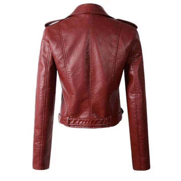 Valentina | Chaqueta Motera Mujer de Polipiel Cremallera Asimétrica