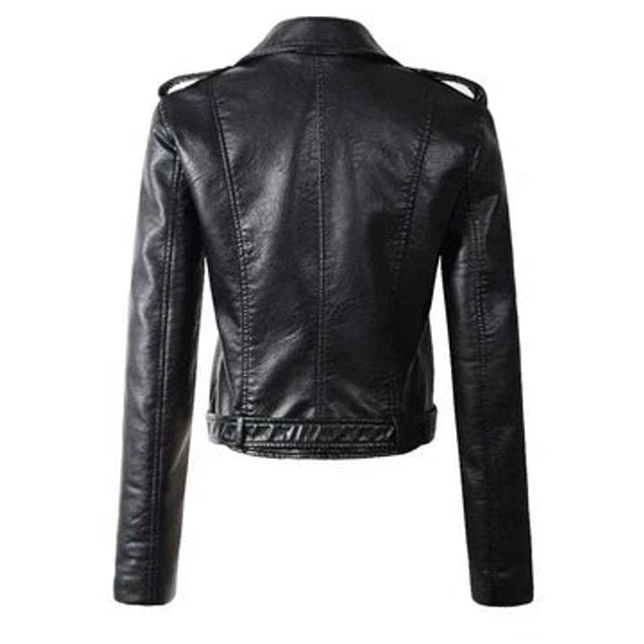 Valentina | Chaqueta Motera Mujer de Polipiel Cremallera Asimétrica