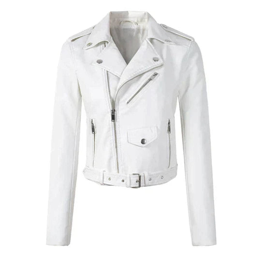 Valentina | Chaqueta Motera Mujer de Polipiel Cremallera Asimétrica