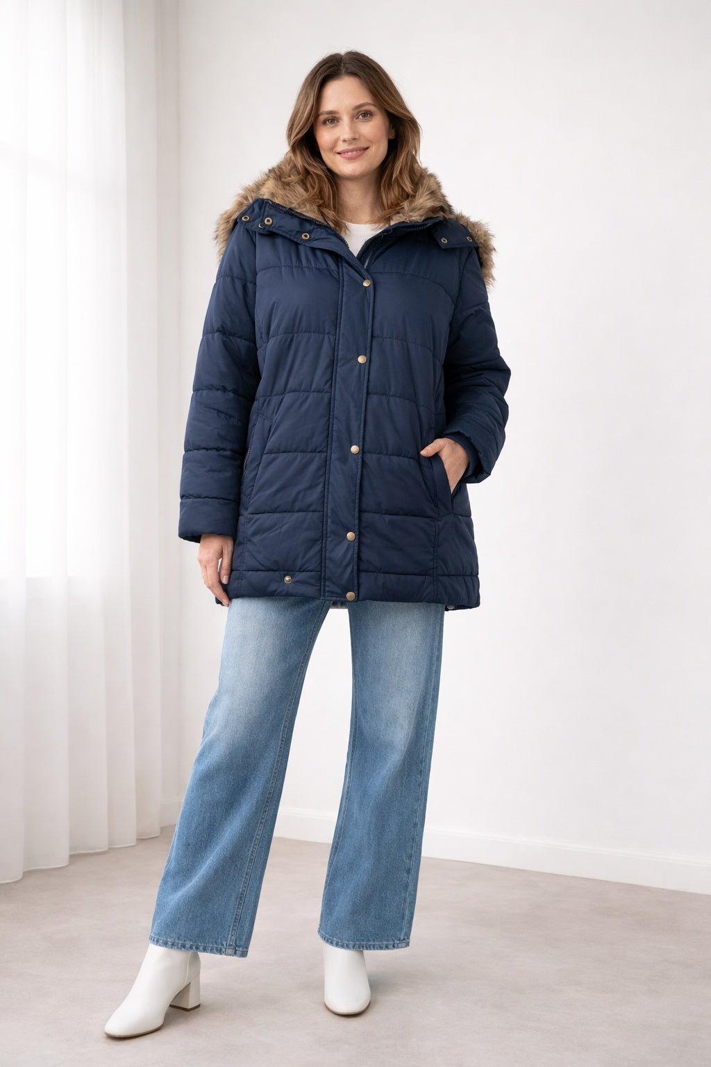 Cielo | Chaquetón Acolchado con Capucha Mujer Pelo Sintético