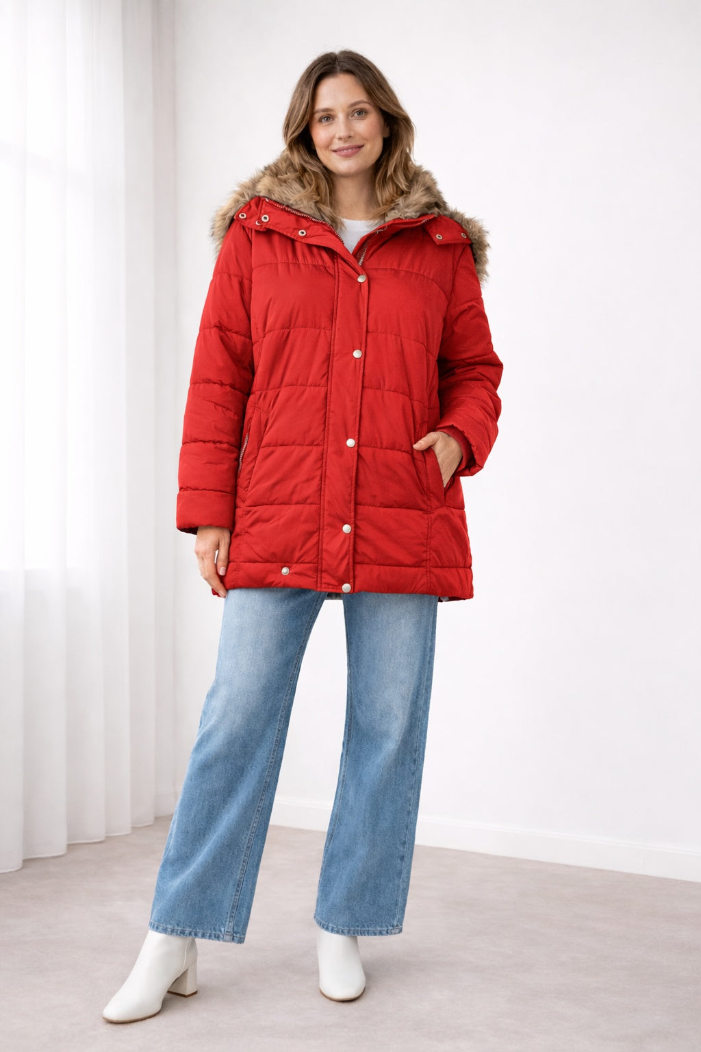 Cielo | Chaquetón Acolchado con Capucha Mujer Pelo Sintético
