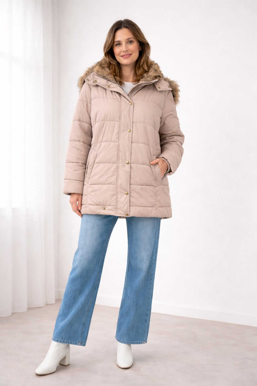 Cielo | Chaquetón Acolchado con Capucha Mujer Pelo Sintético