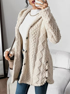 Sara | Forro Polar con Capucha Mujer Oversize Botones