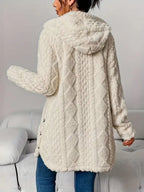 Sara | Forro Polar con Capucha Mujer Oversize Botones