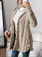 Sara | Forro Polar con Capucha Mujer Oversize Botones