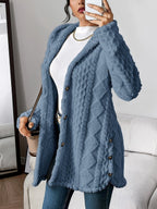 Sara | Forro Polar con Capucha Mujer Oversize Botones