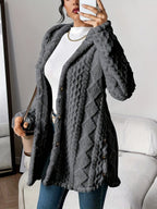 Sara | Forro Polar con Capucha Mujer Oversize Botones