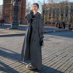 Leyre | Gabardina Larga Oversize Mujer Doble Botonadura con Cinturón