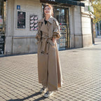 Leyre | Gabardina Larga Oversize Mujer Doble Botonadura con Cinturón