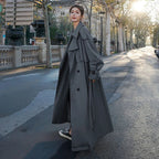 Leyre | Gabardina Larga Oversize Mujer Doble Botonadura con Cinturón