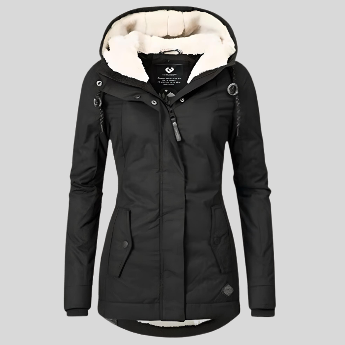 Claudia | Parka Impermeable Mujer con Capucha Forro Borreguito