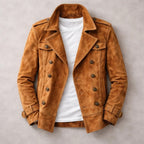 Sancho | Chaqueta Harrington de Ante Hombre Doble Botonadura