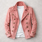 Sancho | Chaqueta Harrington de Ante Hombre Doble Botonadura
