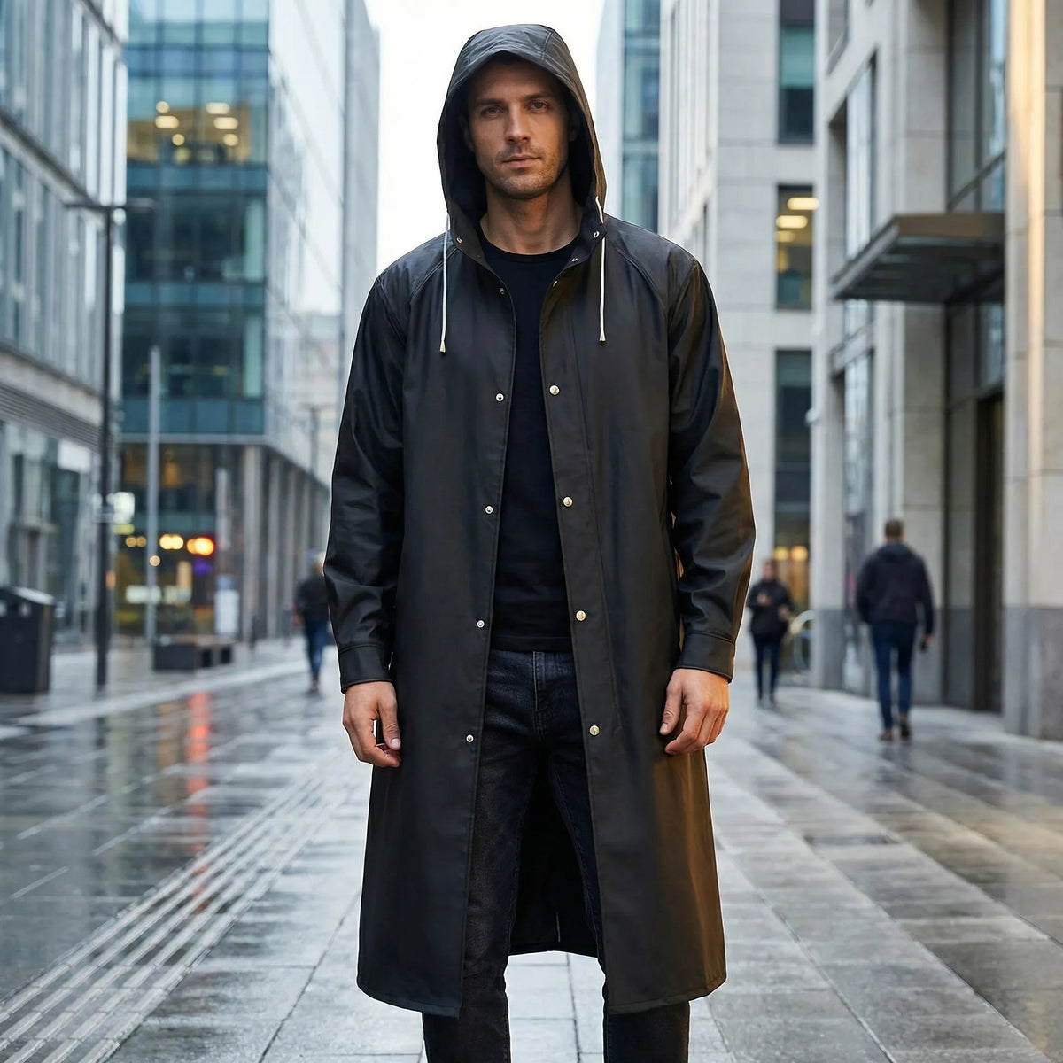 Fabio | Chubasquero Largo Impermeable Hombre con Capucha
