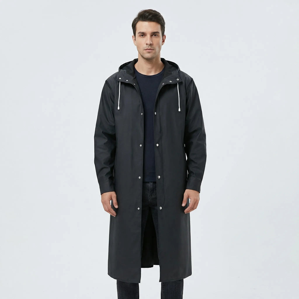 Fabio | Chubasquero Largo Impermeable Hombre con Capucha