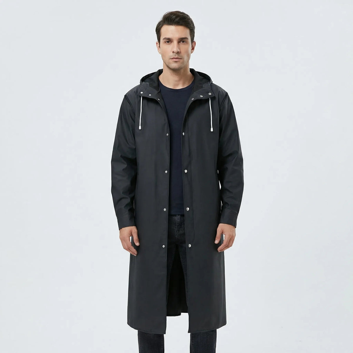 Fabio | Chubasquero Largo Impermeable Hombre con Capucha