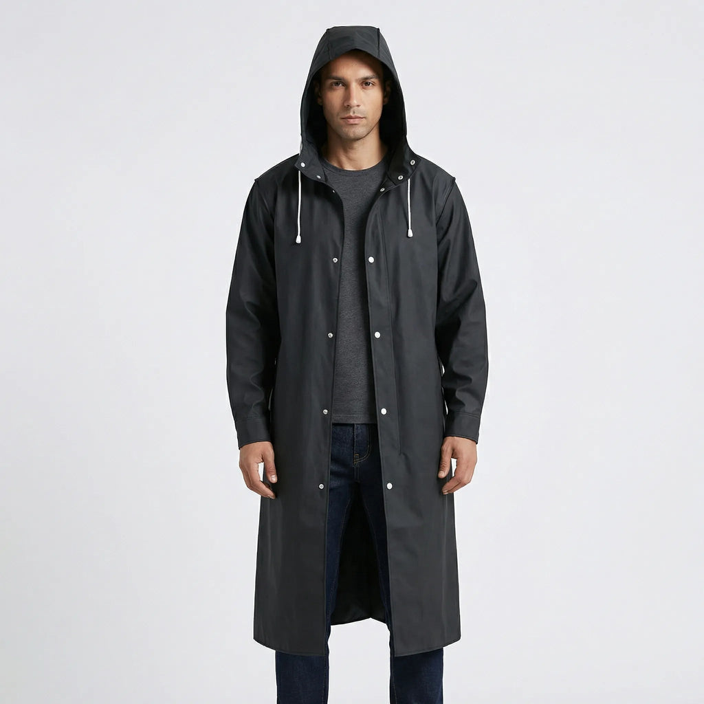 Fabio | Chubasquero Largo Impermeable Hombre con Capucha