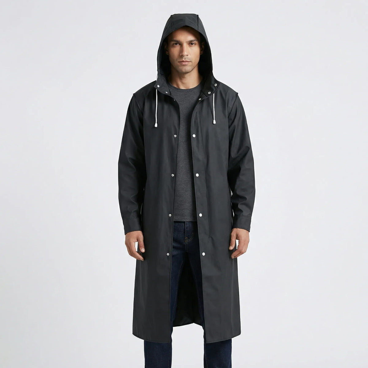Fabio | Chubasquero Largo Impermeable Hombre con Capucha
