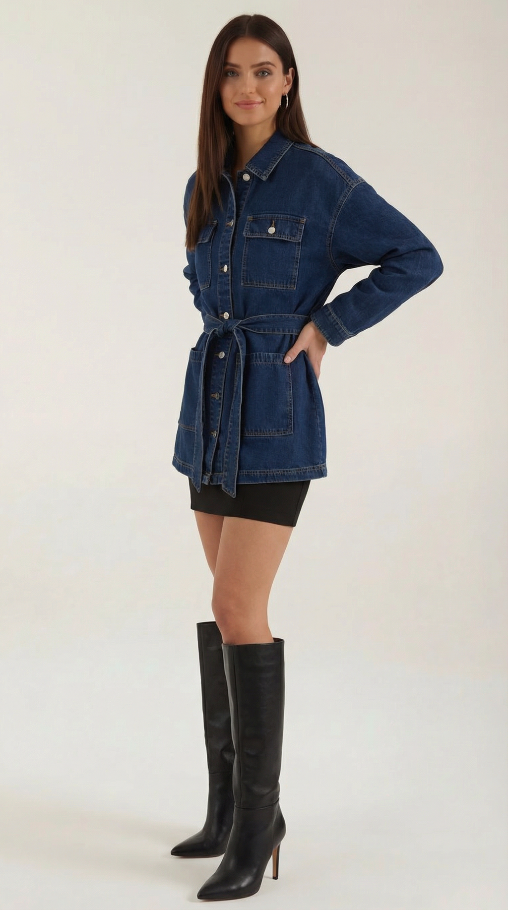 Alice – Chaqueta Vaquera Azul con Cinturón