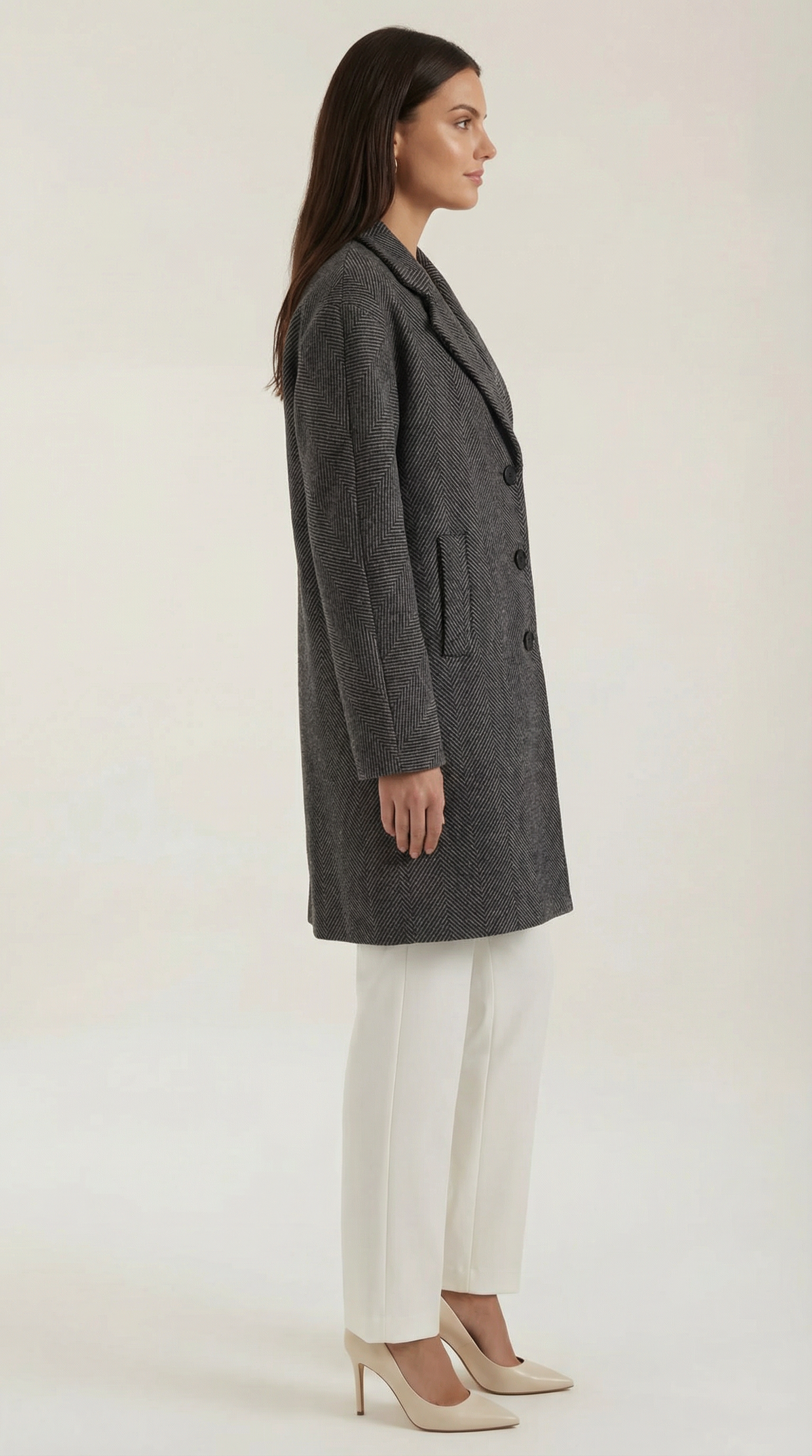 Ann – Trench Clásico Gris Oscuro