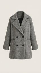 Dana – Abrigo de Invierno Gris Espiga a Medida