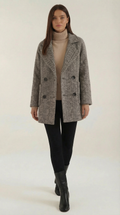 Dana – Abrigo de Invierno Gris Espiga a Medida
