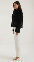 Debra – Chaqueta de Pelo Sintético Negra